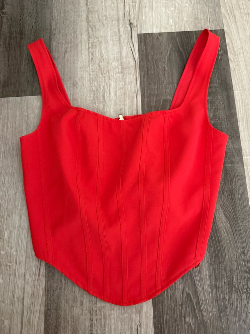 Sincerely Jules Red Structured Corset Tank Bodysuit
